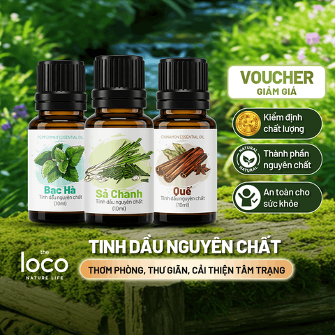 Tinh Dầu Xông Phòng Nguyên Chất The Loco 10ml - Hương Thơm Từ Thiên Nhiên, Sử Dụng Được Trong Spa, Massage, Khi Tắm