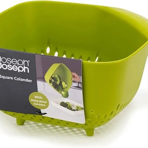 Rổ Đựng Đồ Có Tay Cầm Joseph Joseph 40088 - Thiết Kế Vuông Tiết Kiệm Không Gian, Dễ Rót, Màu Xanh Lá, Dụng Cụ Nhà Bếp Tiện Ích