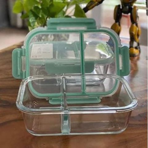 Hộp Thủy Tinh Chia 2 Ngăn LocknLock 600ml - Hộp Đựng Thực Phẩm Chịu Nhiệt, An Toàn, Thiết Kế Đẹp, Tiện Ích Cho Nhà Bếp