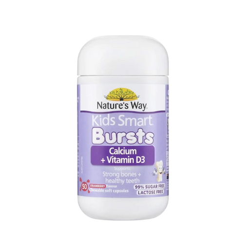 Viên nhai Kids Smart Calcium + Vitamin D3 của Nature's Way - 50 viên hỗ trợ xương răng chắc khỏe cho trẻ em từ Úc