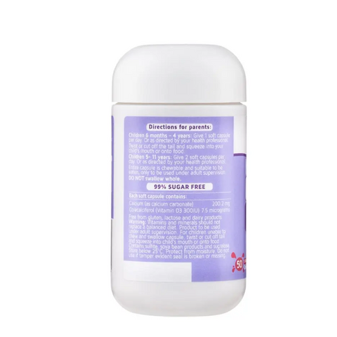 Viên nhai Kids Smart Calcium + Vitamin D3 của Nature's Way - 50 viên hỗ trợ xương răng chắc khỏe cho trẻ em từ Úc