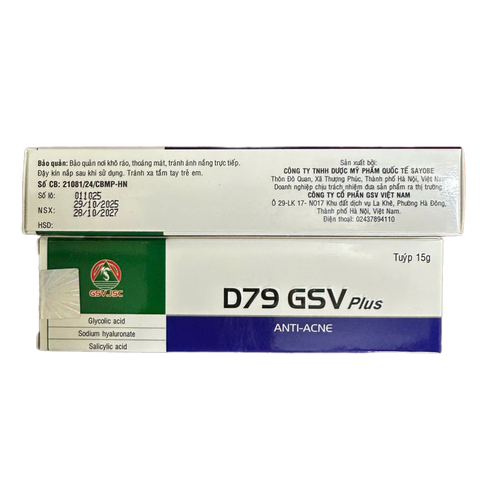 Kem Trị Mụn GSV D79 Plus - Ngăn Ngừa Mụn Ẩn, Đầu Đen, Làm Mờ Vết Thâm, Dưỡng Da Mịn Màng - 15g