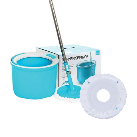 Bộ Cây Lau Nhà Xoay Tay LocknLock ETM494 - Bộ 2 Bông Lau Chuyên Dụng, Giặt Sạch, Tiện Lợi, Thiết Kế Hiện Đại - Màu Xanh Biển