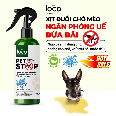 Xịt Xua Đuổi Chó Mèo PET STOP 260ml - Ngăn Chặn Đuổi Thú Cưng Phóng Uế Bừa Bãi, Khử Mùi Hiệu Quả, An Toàn Cho Thú Cưng