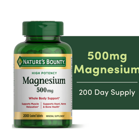 Viên uống bổ sung Magie Nature's Bounty 500mg - 200 viên - Thực phẩm chức năng cho sức khỏe hàng ngày tại Mỹ