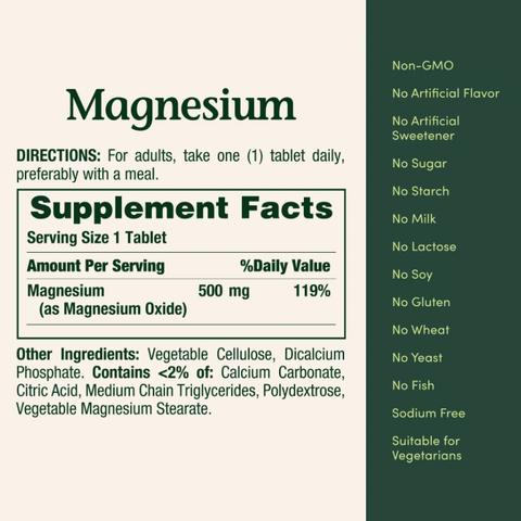Viên uống bổ sung Magie Nature's Bounty 500mg - 200 viên - Thực phẩm chức năng cho sức khỏe hàng ngày tại Mỹ