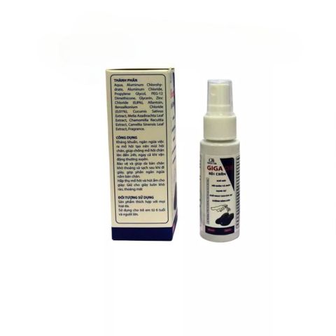 Xịt Khử Mùi Hôi Chân GIGA OB 30ml - Giảm Mùi Hiệu Quả, Kháng Khuẩn, Giữ Chân Khô Thoáng, Thoải Mái Suốt Ngày