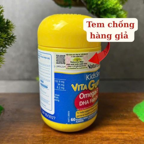 Nature's Way Kids Smart Vita Gummies Omega-3 DHA - Bổ não và mắt - 60 viên Nhập khẩu chính ngạch từ Úc