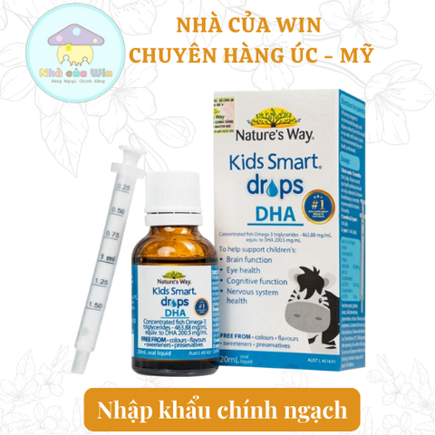 Nature's Way Kids Smart DHA Drops - Bổ sung DHA, EPA cho sự phát triển não bộ và mắt của trẻ (20ml)