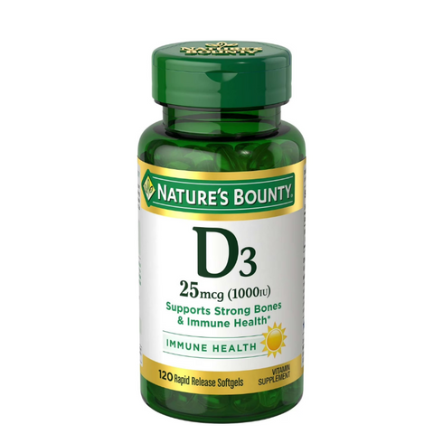 Viên Uống Bổ Sung Vitamin D3 Nature’s Bounty 1000IU - 120 Viên Dinh Dưỡng Hỗ Trợ Sức Khỏe, Tiện Dùng Mỹ