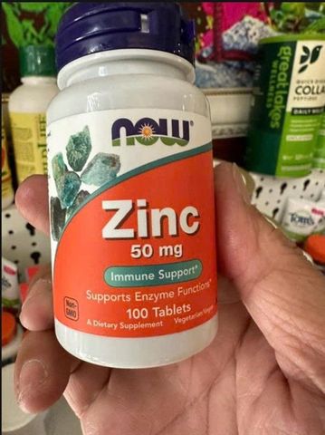 Viên Uống Kẽm NOW Zinc Gluconate 50mg - Tăng Đề Kháng, Hỗ Trợ Sức Khỏe, 100 Viên - Thực Phẩm Chức Năng Chất Lượng