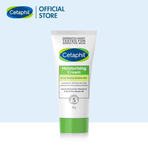 Kem Dưỡng Ẩm Dịu Lành Cetaphil (50g) - Cấp Ẩm Sâu 48H Cho Da Nhạy Cảm, Không Chứa Hương Liệu, Giúp Da Mềm Mịn, Lành Tính