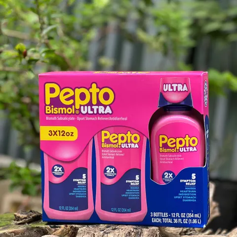 Pepto Bismol Ultra Liquid - Hỗ trợ giảm trào ngược dạ dày, loét dạ dày, ợ nóng, đầy hơi, tiêu chảy - Sản phẩm tiêu hóa cho người lớn và trẻ em trên 12 tuổi