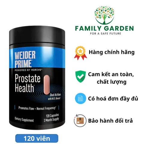 Viên Uống Hỗ Trợ Tuyến Tiền Liệt Weider Prime Prostate Health 120 Viên - Giảm Tiểu Đêm, Hỗ Trợ Chức Năng Tiết Niệu, Nam Giới