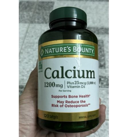 [Date 2027] Nature's Bounty Calcium Bổ Sung Canxi Plus & Vitamin D3 120 Viên gel mền 484451