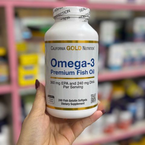 Dầu Cá Omega-3 California Gold Nutrition 240 viên - Hỗ Trợ Tim Mạch, Não Bộ và Sức Khỏe Tổng Thể