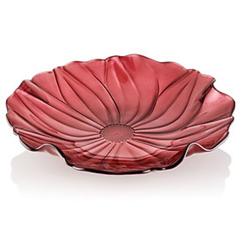 Đĩa Pha Lê IVV MAGNOLIA Đỏ - Sang Trọng, Thiết Kế Cổ Điển, Chất Liệu Cao Cấp, Lý Tưởng Cho Trang Trí Nội Thất