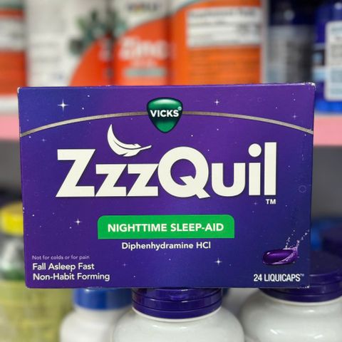 Vicks ZzzQuil Nighttime Sleep-Aid 24 Viên – Hỗ Trợ Ngủ Nhanh, Cải Thiện Chất Lượng Giấc Ngủ, Không Gây Phụ Thuộc