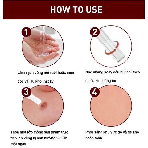 Bút Tẩy Nốt Ruồi & Xóa Mụn Thịt - Sản Phẩm Chăm Sóc Da Thiên Nhiên, Không Đau Rát, Hiệu Quả Nhanh Chóng