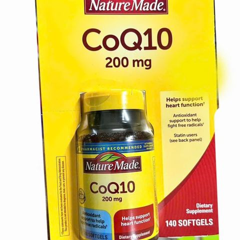 Viên Uống Bổ Tim Mạch CoQ10 200mg Nature Made - Hỗ Trợ Chức Năng Tim Mạch, Hộp 140 Viên Chính Hãng Mỹ