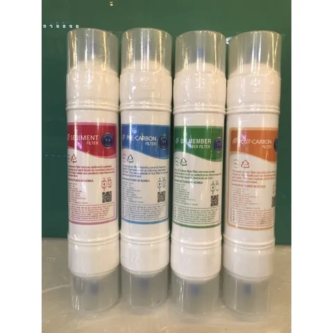 Bộ 4 Lõi Lọc Nước Hàn Quốc [2 đầu] - Thay thế cho máy nóng lạnh, lọc sạch vi khuẩn, Made in Korea