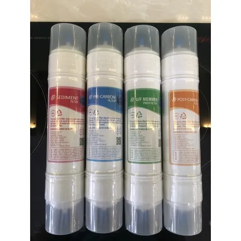 Bộ 4 Lõi Lọc Nước Hàn Quốc [2 đầu] - Thay thế cho máy nóng lạnh, lọc sạch vi khuẩn, Made in Korea