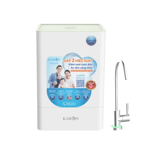 Máy lọc nước Karofi KAQ-U98 - Công nghệ AioTec thông minh, lọc sạch, giám sát từ xa qua smartphone, vòi LED, chính hãng