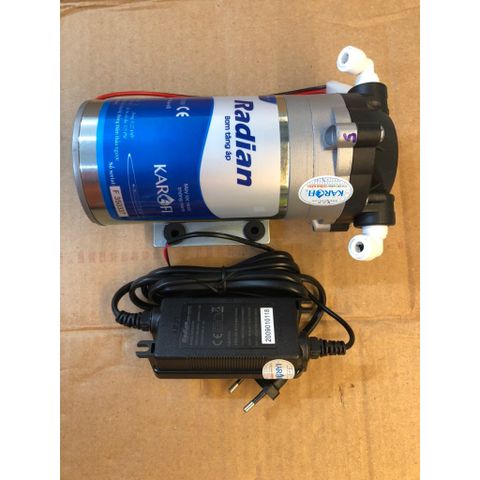 Bộ 2 Sản Phẩm Bơm Radian KAROFI và Nguồn Adapter 24V 1.5A - Dụng Cụ Lọc Nước Chính Hãng, Phù Hợp Máy Lọc RO
