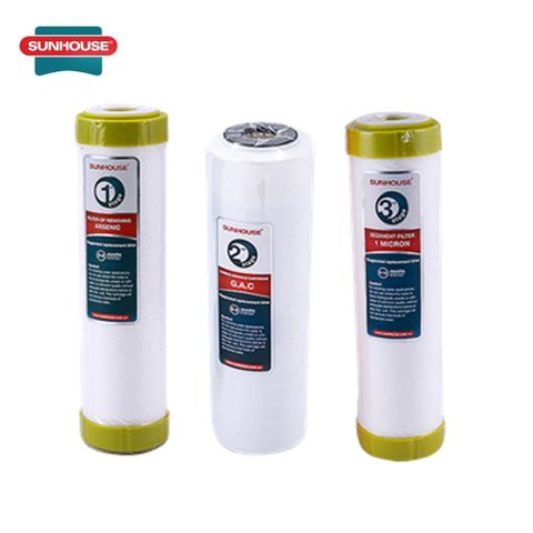 Bộ 3 Lõi Lọc Nước SUNHOUSE 123 - Chính Hãng, Lọc Thô, Bảo Vệ Màng RO, Tinh Khiết, Thời Gian Sử Dụng Lớn