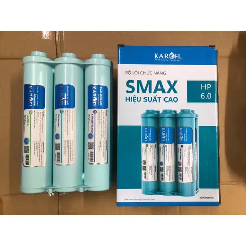 Bộ Lõi Lọc KAROFI SMAX Cao Cấp HP 6.2 & 6.0 - Tăng Cường Khoáng Chất & Chống Lão Hóa, Thay Thế Dễ Dàng, Hàng Chính Hãng