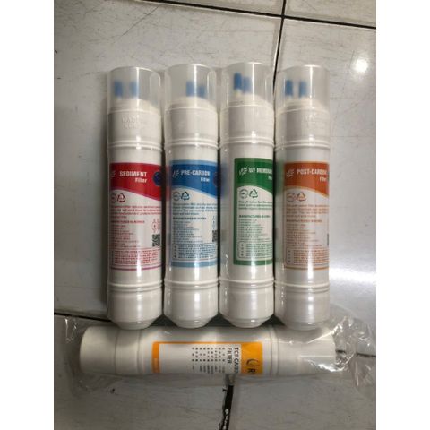 Bộ 5 -6 Lõi Lọc Hàn Quốc 1,2,3,4,5 - Made in Korea - Thay thế cho máy lọc nước Hàn Quốc treo tường