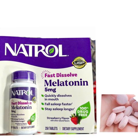 Viên ngậm hỗ trợ giấc ngủ ngon Natrol Sleep Melatoniin 5mg 250 viên, chính hãng Mỹ
