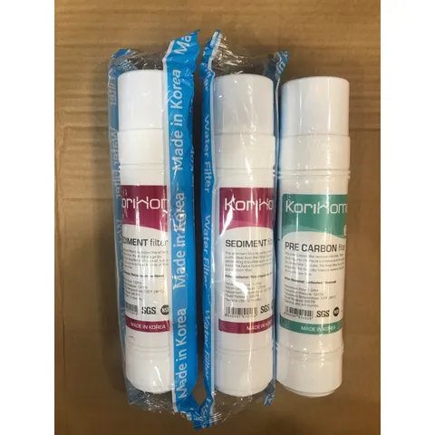 Bộ 3 Lõi Lọc Thô 123 Korihome - 2 Lõi Sediment & 1 Lõi Pre Carbon Chính Hãng - Thay Thế Cho Máy Lọc Nước Korihome