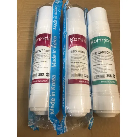 Bộ 3 Lõi Lọc Thô 123 Korihome - 2 Lõi Sediment & 1 Lõi Pre Carbon Chính Hãng - Thay Thế Cho Máy Lọc Nước Korihome