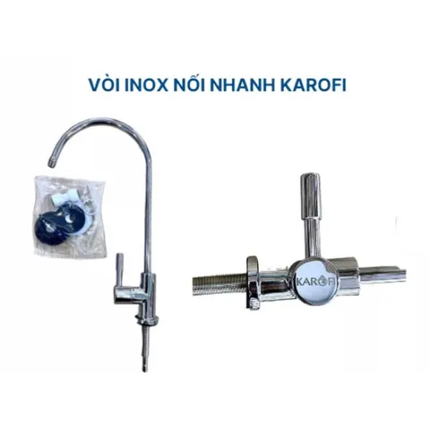 Vòi Lọc Nước KAROFI Chính Hãng - Vòi Inox Sang Trọng, Xoay 360 Độ, Thay Thế Cho Máy Lọc RO, Nano, An Toàn và Không Rò Rỉ