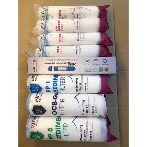 Combo 8 Lõi Lọc Nước MUTOSI 12345678 - Bộ sản phẩm chính hãng, công nghệ lọc tiên tiến cho nước sạch an toàn
