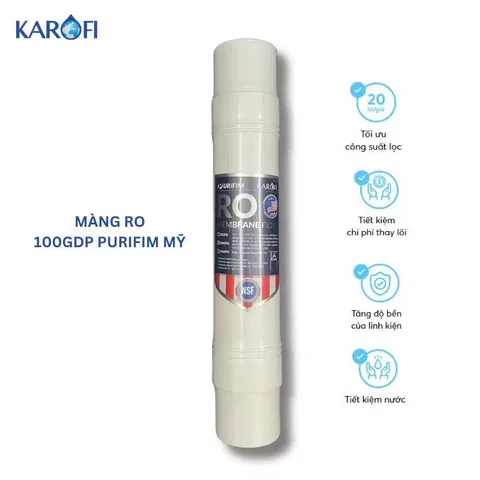 Màng Lọc RO Karofi 100GPD Purifim - Công nghệ Mỹ, Loại bỏ 99,9% Vi Khuẩn và Chất Độc trong Nước, Hiệu Suất Cao, Hàng Chính Hãng