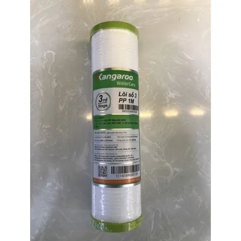 Lõi Lọc Nước Số 3 KANGAROO - PP 1M Chính Hãng, Lọc Thô Cho Máy Lọc Nước - Bảo vệ và Tăng Hiệu Suất Lọc Nước 12 Tháng