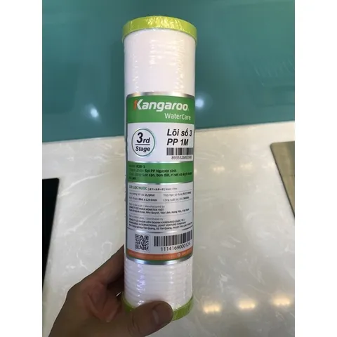 Lõi Lọc Nước Số 3 KANGAROO - PP 1M Chính Hãng, Lọc Thô Cho Máy Lọc Nước - Bảo vệ và Tăng Hiệu Suất Lọc Nước 12 Tháng