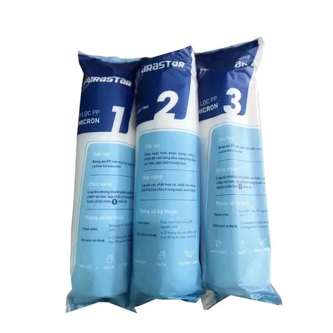 Bộ 3 Lõi Lọc Nước 123 PURASTAR Chính Hãng - Thay Thế Máy Lọc Nước RO Kangaroo, Karofi, PuraStar chức năng lọc tối ưu.