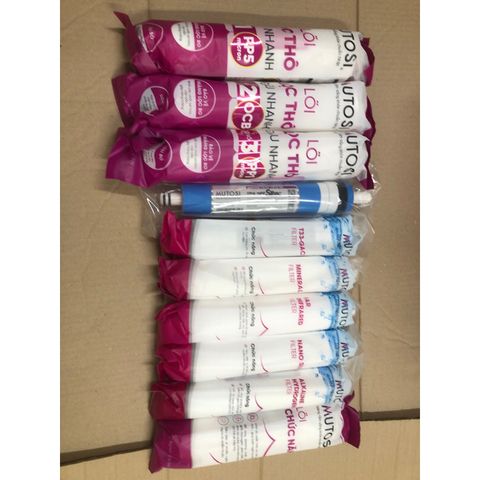 Bộ 10 Lõi Lọc MUTOSI Chính Hãng - Thay Thế Cho Máy Lọc Nước MP-U1368, MP-S1012 - Bao Gồm Màng RO và 6 Lõi Chức Năng Tốt Nhất