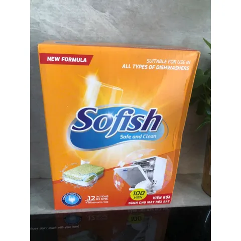 Bộ Sản Phẩm Sofish [Viên Rửa Bát + Nước Làm Bóng + Muối] - Chuyên Dụng Cho Máy Rửa Chén Hiệu Quả, Sạch Sáng Bóng 500ML, 1.6KG