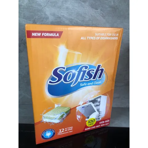 Bộ Sản Phẩm Sofish [Viên Rửa Bát + Nước Làm Bóng + Muối] - Chuyên Dụng Cho Máy Rửa Chén Hiệu Quả, Sạch Sáng Bóng 500ML, 1.6KG