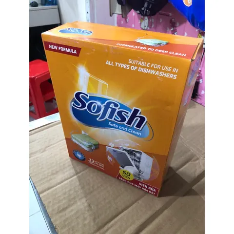Viên Rửa Bát SOFISH Chính Hãng - Hộp 50 Viên, Hiệu Quả Làm Sạch Vượt Trội Cho Máy Rửa Chén, Không Mùi, Tiện Lợi