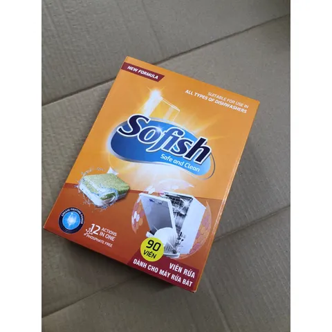 Viên Rửa Bát SOFISH 90 Viên - Sạch Bóng Chén Dĩa, Không Nước Mùi, Dùng Cho Máy Rửa Chén Bosch, Teka, Hafele và Nhiều Thương Hiệu Khác