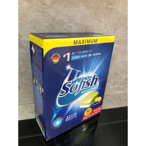 Viên Rửa Bát SOFISH 90 Viên - Sạch Bóng Chén Dĩa, Không Nước Mùi, Dùng Cho Máy Rửa Chén Bosch, Teka, Hafele và Nhiều Thương Hiệu Khác