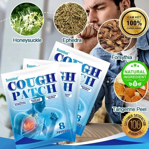 8 Miếng Dán Giảm Ho Khan, Ho Gió, Hen Suyễn - Giải Pháp Tự Nhiên Hỗ Trợ Thở Khò Khè, Sản Phẩm Thảm Thực Gia Truyền SUMIFUN