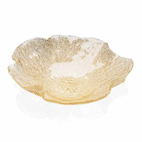 Tô IVV Folies Bolo Gold Glitter 33cm - Tô Pha Lê Sang Trọng, Thích Hợp Để Đựng Salads, Kem, Món Ăn Cao Cấp, Trang Trí Bàn Ăn