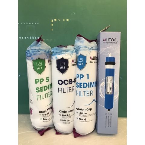 Bộ 4 Lõi Lọc Nước MUTOSI 1234 - Chính Hãng, Lọc Sạch Vi Khuẩn, Virus, Tạp Chất - Giải Pháp Nước Uống An Toàn
