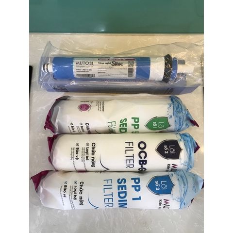 Bộ 4 Lõi Lọc Nước MUTOSI 1234 - Chính Hãng, Lọc Sạch Vi Khuẩn, Virus, Tạp Chất - Giải Pháp Nước Uống An Toàn